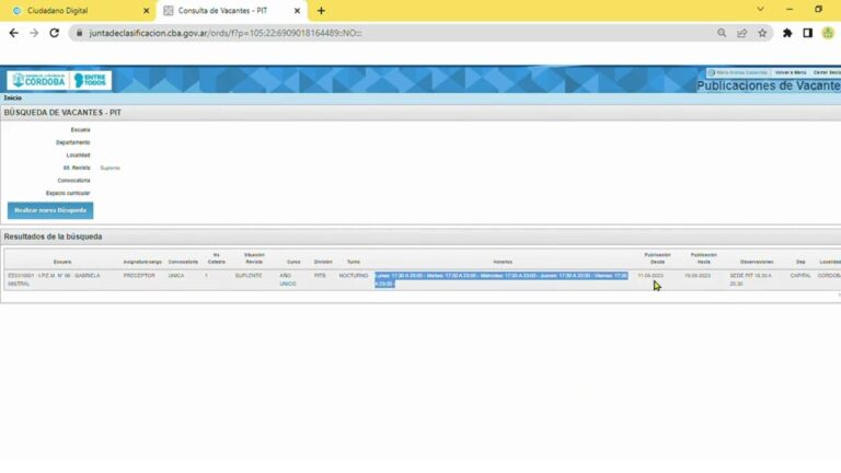 Optimizaci&oacute;n de Vacantes en la Gesti&oacute;n Educativa de C&oacute;rdoba