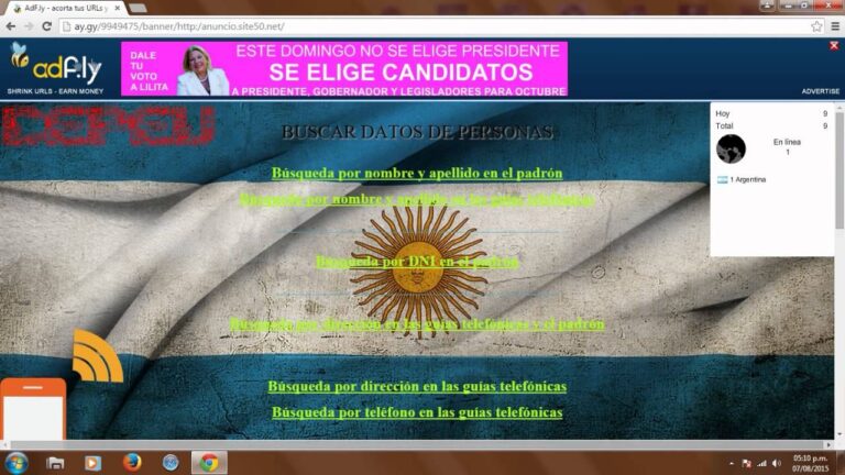 Obtenci&oacute;n de datos personales en Argentina