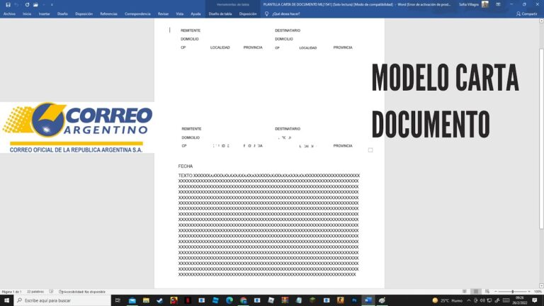 Formulario de carta documento correo argentino online