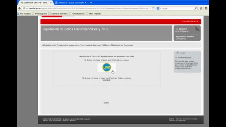 Liquidaci&oacute;n de Sellados en la Web
