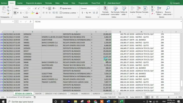 Plantilla eficiente para datos bancarios