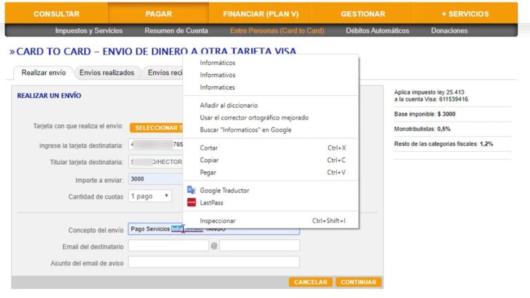 Env&iacute;o de dinero con tarjeta de cr&eacute;dito Visa: Gu&iacute;a pr&aacute;ctica